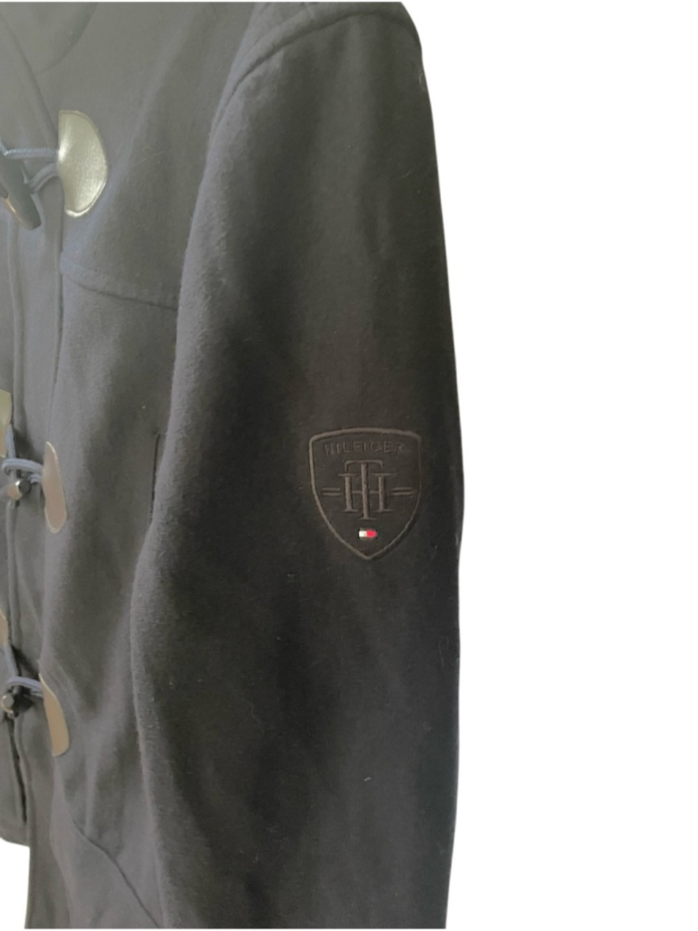 Tommy Hilfiger Men’s Wool Toggle Duffle Coat with Hood Navy Blue L - Picture 9 of 13